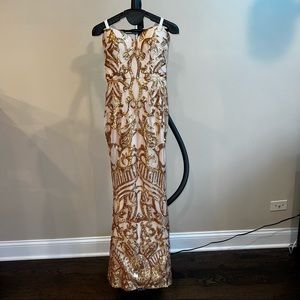 Windsor strapless evening gown gold sparkly size small